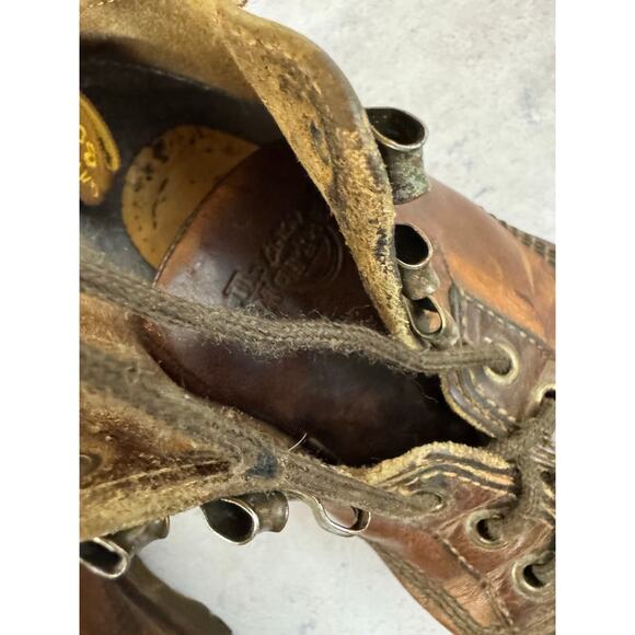 Dr Martens 8088 Brown Leather Boots UK 6 US 7 Lace Up Made in England Vintage